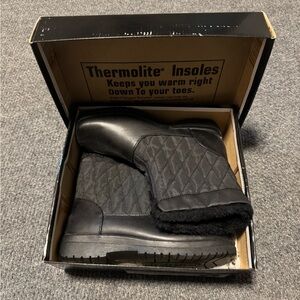 Weatherproof Erica Black Boots Sz 7.5m Womens NEW